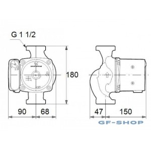Насос циркуляционный Grundfos UPS 25-100 180