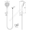 Гарнитур душевой серия IDEALRAIN EVO ROUND L3 держатель+шланг+лейка 3 режима струи Ideal Standard B2239AA