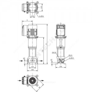 Насос многоступенчатый вертикальный HELIX VE 2209-2/25/V/KS/2G PN25 3х400В/50 Гц Wilo 4166206