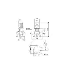 Насос ин-лайн с сухим ротором TP 200-470/4-A-F-A-BQQE PN16 3х380-415В/50 Гц Grundfos 96306167