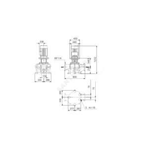 Насос ин-лайн с сухим ротором TP 150-390/4-A-F-A-BQQE PN16 3х380-420/660-725В/50 Гц Grundfos 96306150