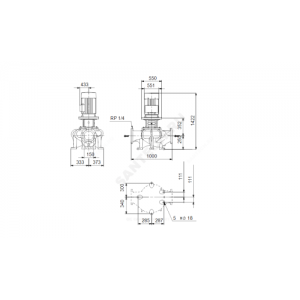 Насос ин-лайн с сухим ротором TP 150-660/4-A-F-A-BQQE PN16 3х380-420/660-725В/50 Гц Grundfos 97927147