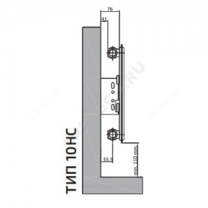 Радиатор стальной панельный Hygiene Compact HC тип 10 400х900 Qну=610 Вт бок/п гигиенический RAL 9016 (белый) Heaton Plus