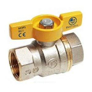 Кран шаровой латунь никель газ R731G Ду 10 ВР полнопроходной бабочка Giacomini R731GAX002