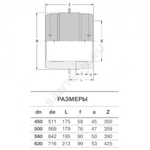 Муфта электросварная ПЭ100 SDR17 Дн 450 Ру10 EUROSTANDARD 2100100450