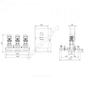 Установка пожаротушения Hydro MX-V 2/1 CR15-4 Grundfos 99789042