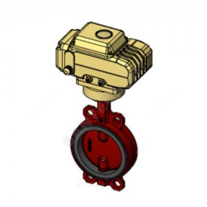 Затвор дисковый поворотный чугун VPI4448R-N24EP Ду 100 Ру16 межфл с эл/приводом 230В диск чугун манжета EPDM Tecofi VPI4448R-N24EP0100