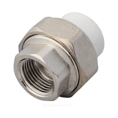 Муфта PP-R комбинированная разъемная белая ВР Дн 63х2" Китай