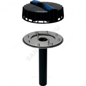 Воронка кровельная с вертикальным выпуском ПНД Дн 56 12л/с с фланцем Pluvia 359.112.00.1