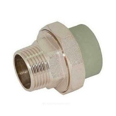 Муфта PP-R комбинированная разъемная серая НР Дн 32х3/4" RTP (РосТурПласт) 15811