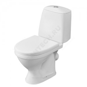 Унитаз-компакт Соната Комфорт белый нижний подвод косой выпуск 2/реж полипропилен Soft close Santeri 1.P206.2.S00.00B.F