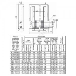 Конвектор настенный проходной "Универсал" КСК 20 П (А01) (малой глубины) 0.479кВт бок/п под приварку Сантехпром 6000529