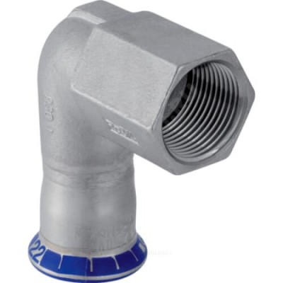 Угольник сталь нерж 90гр Дн 15х3/8" пресс/ВР Mapress Geberit 33802