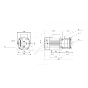 Насос многоступенчатый горизонтальный CM-A 3-2 AVBE PN10 1х220-240В/50 Гц Grundfos 96806802