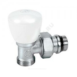 Клапан ручной регулировки для радиатора R25TG Ду 10 Ру16 3/8"x16 НР угловой штуцер с герметичной прокладкой Giacomini R25X032