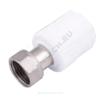 Муфта PP-R комбинированная серая с накидной гайкой Дн 25х1/2" VALFEX 10139225Г