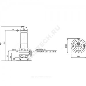 Насос канализационный REXA FIT V05DA-224/EAD1-2-T0025-540-O Wilo 2458803