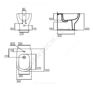 Биде напольное TESI Ideal Standard T354001