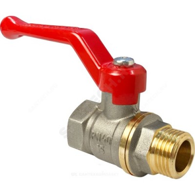 Кран шаровой латунь никель 11Б27фт1М Ду 32 Ру40 ВР/НР полнопроходной рычаг VALFEX VF.215.NR1.114