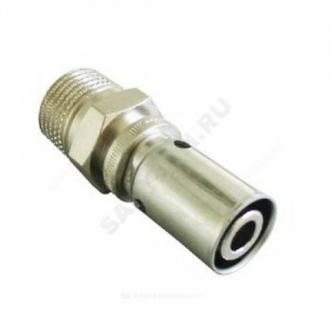 Муфта МП бронза/нерж хром пресс Дн 16х2,0х1/2" НР Cofit P Oventrop 1512063