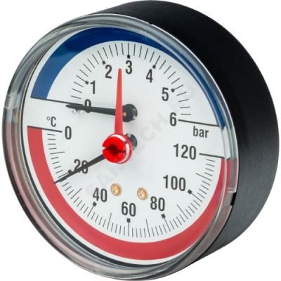 Термоманометр R226 осевой Дк80 6 бар L=25мм G1/2" 120С Giacomini R226Y002