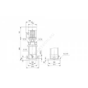 Насос многоступенчатый вертикальный CRT 2-4 A-P-A-E-AUUE PN25 3х220-240/380-415В/50 Гц Grundfos 96100303