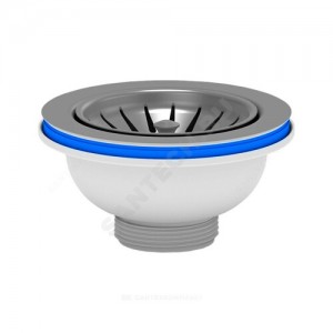 Выпуск для кухонной мойки 3 1/2" с нержавеющей решёткой D=115мм АНИ Пласт M250