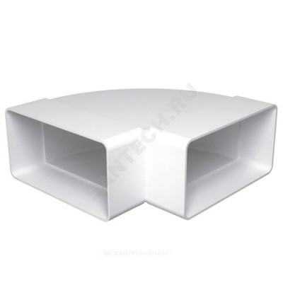 Колено прямоугольное 90гр 60х204 горизонтальное пластик Эра 620КГП