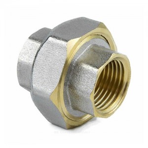 Соединитель латунь никель американка Ду 32 (1 1/4") прямой ВР/ВР 9012 ГОСТ 32585-2013 Aquasfera 9012-04