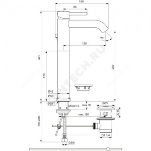 Смеситель для умывальника CERALINE одноручный Ideal Standard BC194AA