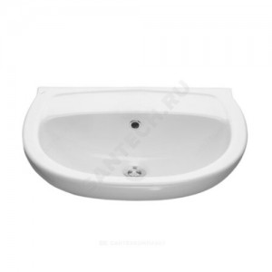 Умывальник подвесной Версия 56 без отверстия п/смес белый с переливом Santeri 1.3111.5.S00.01B.0