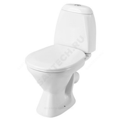 Унитаз-компакт Римини белый нижний подвод косой выпуск 2/реж полипропилен Santek 1.WH50.1.523