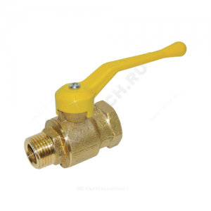 Кран шаровой латунь газ 11б27п6 Ду 15 Ру16 ВР/НР рычаг Цветлит ZW10050