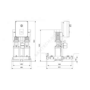 Установка повышения давления Hydro Multi-S 2 CR5-13 3X400 Grundfos 95922790