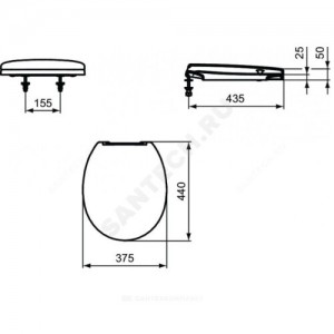 Сиденье для унитаза CONTOUR 21 красное Ideal Standard S4058GQ.