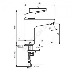 Смеситель для умывальника CERAFLEX Grande одноручный Ideal Standard B1714AA