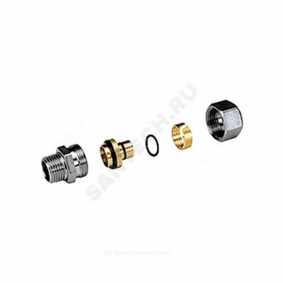 Муфта МП латунь хром Дн 32х3,0х1" НР R187M Giacomini R187MX126