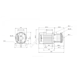 Насос многоступенчатый горизонтальный CM-A 1-5 AQQE PN10 1x220-240В/50 Гц Grundfos 96807018