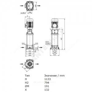 Насос многоступенчатый вертикальный HELIX FIRST V 614-5/16/E/S/400-50 PN16 3х400В/50 Гц Wilo 4201160