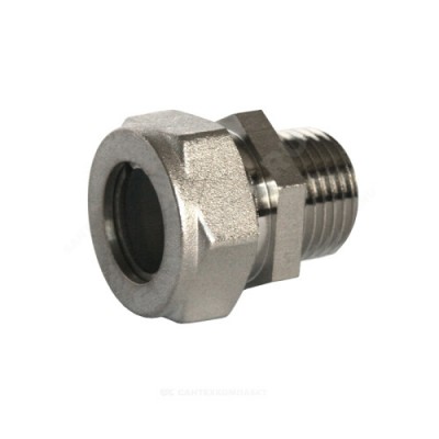 Муфта латунь никель Ду 20х3/4" обжим/НР для нержавеющих труб STAHLMANN SSML2003/4NEF