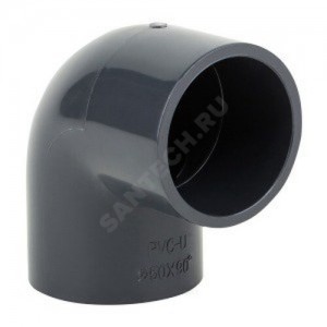 Отвод ПВХ серый под клеевое соед Дн 160х90гр Ру16 напорный Aquaviva ELW16090