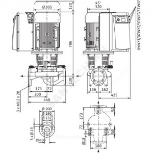 Насос ин-лайн с сухим ротором IL-E 80/160-11/2 PN16 3х400В/50 Гц с датчиком перепада давления Wilo 2153675
