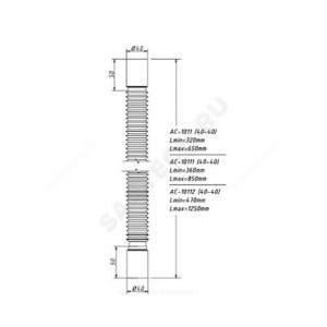Гофра 40х40 L=320-650мм Орио АС-1011