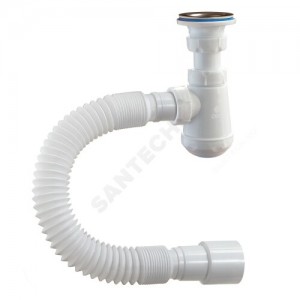 Сифон для умывальника бутылочный Чик 1 1/4 х 32 с гофрой 32х40/50 выпуск с нержавеющей решёткой D=63мм Орио М-32020