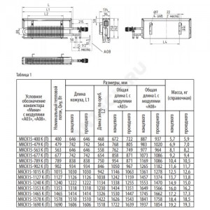 Конвектор настенный проходной "Мини" МКСК 15 П (А08) (малой глубины) 1.69кВт двухтр с т/клапаном (угл) Danfoss 013G4203 ниж/п резьба лев Сантехпром 9103827