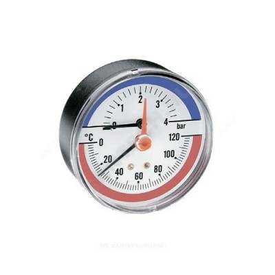 Термоманометр F+R818 осевой Дк80 6 бар L=23мм G1/2" 120С Watts 10018742
