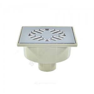 Трап нерегулируемый с поплавковым "сухим" затвором Дн 50 с нержавеющей решёткой 150х150мм вертикальный выпуск Татполимер ТП-102.50-150VSDs