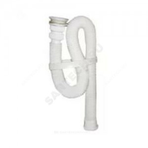 Сифон для умывальника/мойки гофрированный выпуск с пластиковой решёткой Санпласт