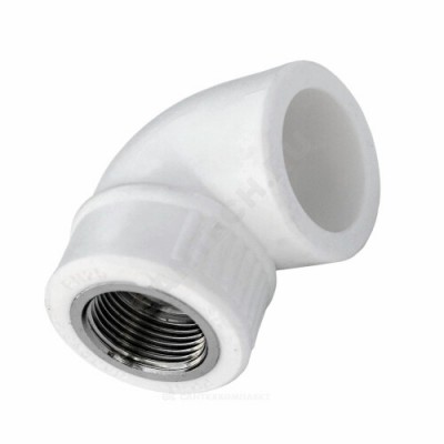 Угольник PP-R комбинированный белый ВР Дн 32х1"х90гр Китай