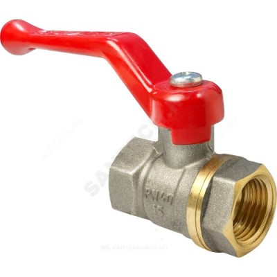 Кран шаровой латунь никель 11Б27фт1М Ду 15 Ру40 ВР полнопроходной рычаг VALFEX VF.214.NR1.012